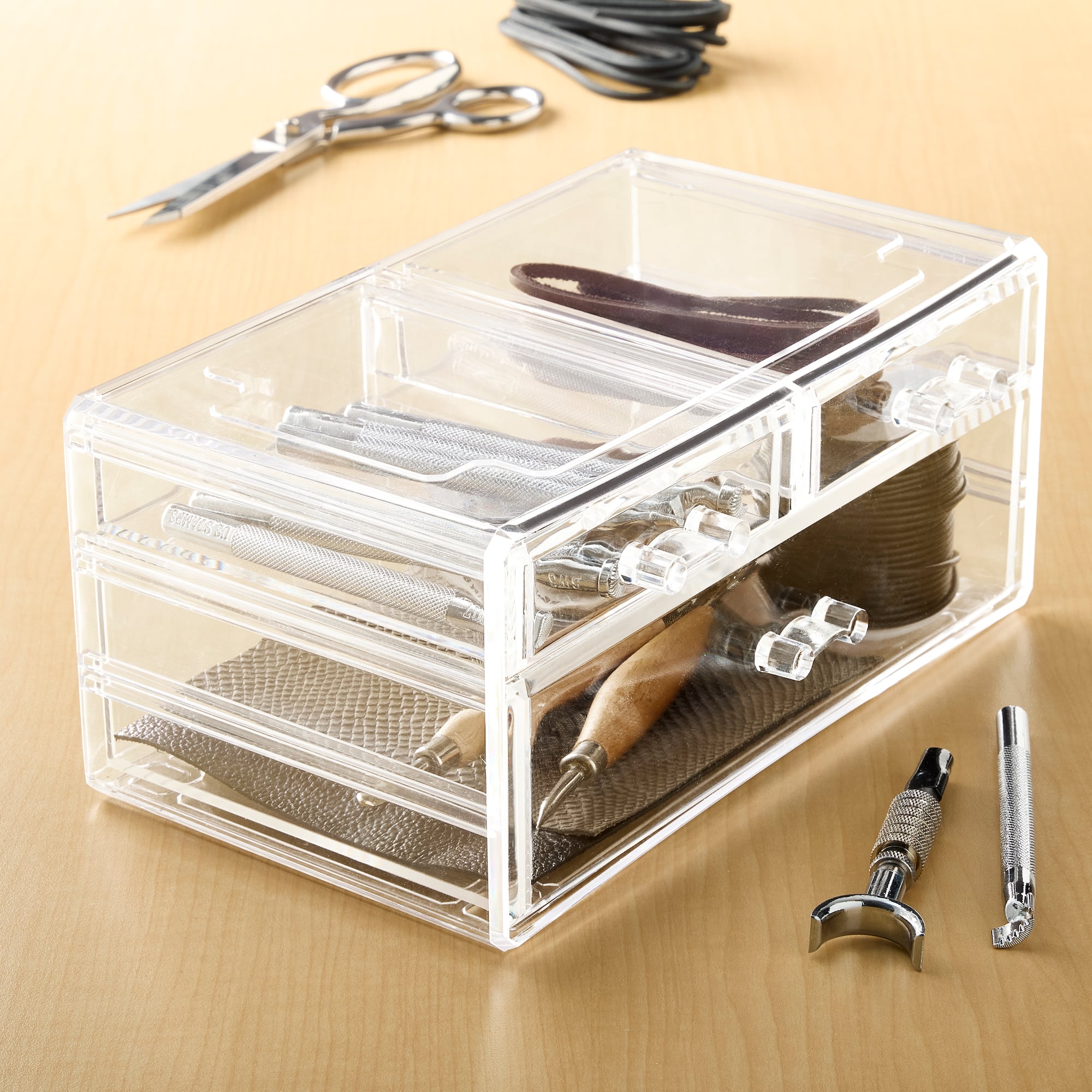 9.5" Clear Stackable 3-Drawer Jewelry Box by Bead Landing™